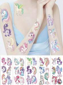 Naklejki tymczasowe z uroczymi dinozaurami dla chłopców i dziewcząt, wodoodporne, do malowania ciała, prostokątne, 2-5 dni, zabawne ramiona, naklejki z kreskówkową modą Y2K, naklejki na artykuły papiernicze, prezenty na Dzień Dziecka, prezenty wielkanocne, prezenty na powrót do szkoły