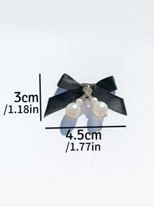 2pcs Hand-Sewn Pearl Bow DIY Accessories Fresh Ribbon Bow Decoration Creative Clothing Shoes Hat Hairpin Accessories
