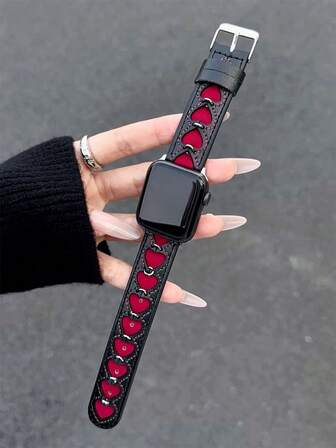 1 Piece Of Women's Heart-Shaped Leather Strap Compatible With 38/40/41/42/44/45/46/49mm I Watch Strap I Watch Strap I Watch Strap I Watch Strap I Watch Strap Ultra/S10/9/8/7/6/5/4/3/2/1