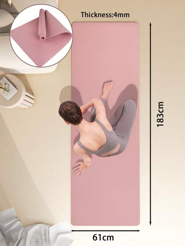 1pc TPE Regular Yoga Mat, Suitable For Yoga, Dance, Fitness Exercises, Professional Non-Slip Yoga Mat