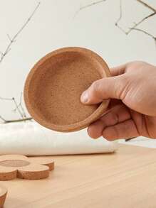 1pc/5pcs/6pcs Round Japanese Soft Cork Cup Mat Coaster Heat Insulation Mat Raised Creative Tea Cup Saucer Coffee Pad, Retro Round Small Tea Cup Pad, Bohemian Style Decor Mat For Restaurant