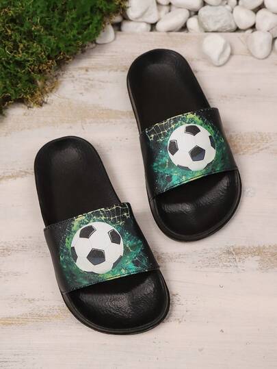 新款软底轻便套脚足球拖鞋，青少年适用，舒适EVA休闲平底凉鞋，夏季室内外皆宜