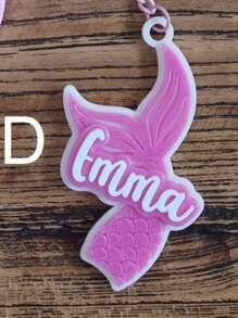 Mermaid Tail Summer Vibes Tropical Beach Name Personalized Custom 3D Printed Keychain Keyring Backpack Luggage Tag Gifts