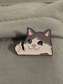 1 件休闲锌合金卡通猫胸针，独特创意珐琅翻领别针，小巧猫形金属配饰，适合衣服、包包、所有季节 - 彩色 - 查看 5