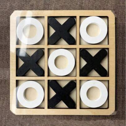 1 pieza Juego de Tres en Raya de Madera XO 2025, Adecuado para reuniones, fiestas - Regalo de cumpleaños, Regalo, Regalo de Pascua, Regalo perfecto, Regalo de graduación