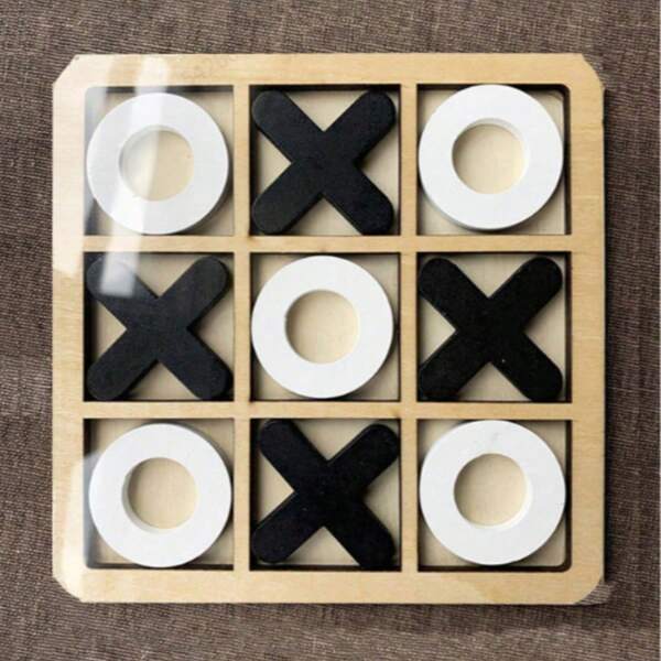 1pc Wooden XO Tic-Tac-Toe Game Set, Suitable For Party, Birthday, Graduation Gift