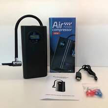 مضخة هواء رقمية 150PSI مع شاشة LCD زرقاء، إيقاف تلقائي، نفخ سريع للدراجات والدراجات الكهربائية، بطارية ليثيوم قابلة للشحن، مضخة إطارات الدراجات|مضخة هواء مدمجة|مضخة بشاشة رقمية - الأسود - مشاهدة 11