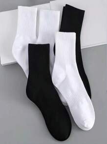 2/4/6/8/10/20 Pares de calcetines de tripulación de unicolor simples para hombres, calcetines deportivos, calcetines para uso diario y exterior, nuevos calcetines de verano para skateboarding, calcetines medianos para hombres