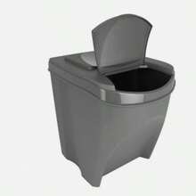 Set Of 3 25L Stackable Recycling Bins, Food Waste Recycling, Storage Bin With Lid, Recycling Bin, Storage Box With Stickers, Household Waste Sorting Bin, Kitchen Trash Bin With Lid - Grey - View 5