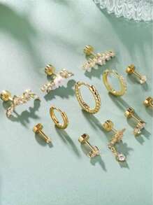 CASSIECA CASSIECA 1 Stück 16 Gauge Knorpel Ohrringe für Frauen, flacher Stecker - Hypoallergen, chirurgischer Edelstahl Stud Hoop Knorpel Ohrring Set für Daith, Concha, Tragus, Helix Piercings, Einzelstück