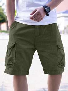 1pc Tween Boy Casual Summer Sports Cargo Shorts With Pockets, Workout & Outdoor