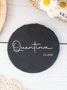 1pc Customized Heart/Round/Square Stone Coaster, Personalize Your Beverage Cups Like Coffee, Tea, Beer, Wine, Whiskey, Wedding, Birthday, Anniversary, Christmas Gift Coaster - Multicolor - View 5