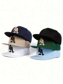 1pc Unisex Street Style Embroidered Flat-Brim Adjustable Hiphop Fashion Accessory Hat, Suitable For Daily Wear And Holiday Gifts - Baseball Cap - View 1