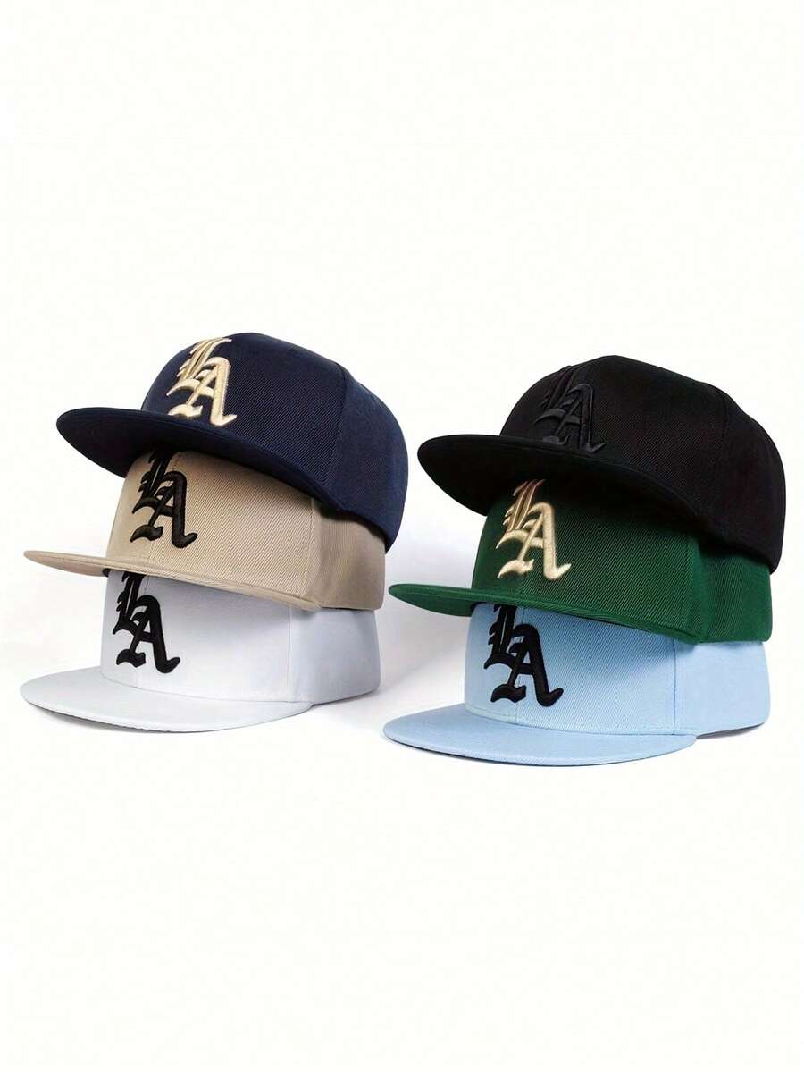 1pc Unisex Street Style Embroidered Flat-Brim Adjustable Hiphop Fashion Accessory Hat, Suitable For Daily Wear And Holiday Gifts - Baseball Cap - View 1