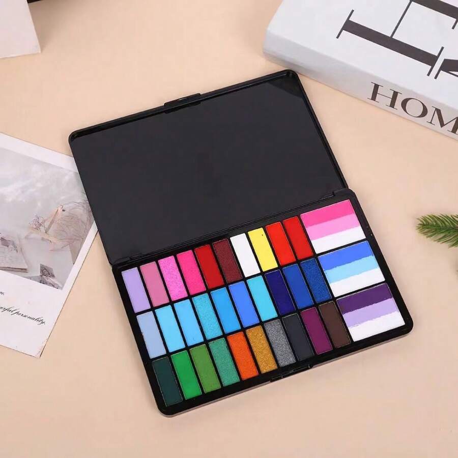 39色面部彩绘调色板，色彩丰富，激发创造力，多用途，持久，水溶性，易于清洁，适合学生和节日