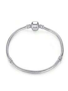 1 pieza Brazalete de aleación delicado minimalista, brazalete de cadena suave de estilo clásico de serpiente con broche de corazón, regalo unisex para el Día de San Valentín, Año Nuevo, cumpleaños