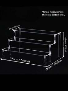 1pc-Tủ đựng mỹ phẩm Acrylic, Giá trưng bày trong suốt nhiều lớp, Thích hợp đựng nước hoa, sản phẩm chăm sóc da, mỹ phẩm, phòng tắm, phòng ngủ, trang trí nhà cửa, Thiết kế hình thang chắc chắn và gia cố - Trong sáng - Xem 6