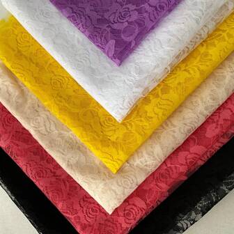 1 件玫瑰蕾丝面料，风格清新，适合手工 DIY 头饰、礼品包装、摄影背景、婚礼装饰