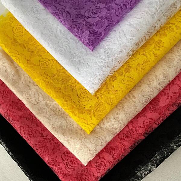 1 Pc Rose Lace Fabric, Fresh Style, Suitable For Handmade DIY Headwear, Gift Packaging, Photography Backdrop, Wedding Decorations