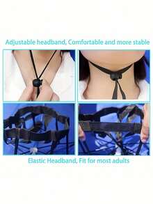 1 件银色单层防风防雨遮阳钓鱼伞帽，头戴式防晒伞帽