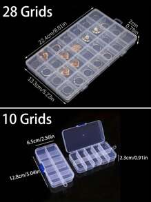 1 Peça Caixa de Armazenamento Transparente Multiuso de Plástico Vazia, Usada para Armazenar Brincos, Anéis, Joias, Acessórios de Unhas, Ferramentas de Unhas, Acessórios de Unhas, Decoração e Armazenamento de Joias. Para Organizador de Armazenamento de Presente de Casamento para Mulheres