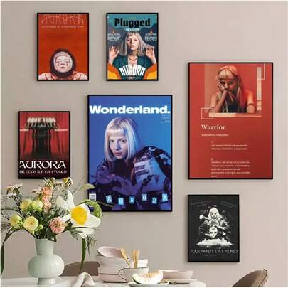 1 pièce Affiches avec cadre optionnel, Art mural Pop Aurora Aksnes Chanteur, Affiches HD Décoration maison chambre bar café Art mural Peinture image