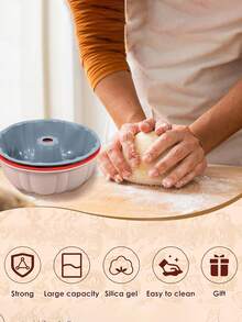 10-Inch Multi-Color Silicone Adhesive Cake Mold Set/Easy-Release Non-Stick Round Cake/Bread Baking Mold/Holiday Dessert Baking Plate-Multi-Color Cake Baking Mold-Holiday Dessert Mold-Home Baking Plate-Chocolate Cake Mold-"Convenient Multi-Color Cake Plate: Enhance Your Home Baking Experience"-Food, House, Camping, Spraying, Decoration, Home - Multicolor - View 9
