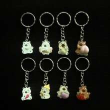 5pcs Random Assortment Of Solid Color & Glow-In-The-Dark Capybara Bear Pendant Keychain, Suitable For Daily Carry And Sharing With Friends/Family Car Accessories Bag Charm