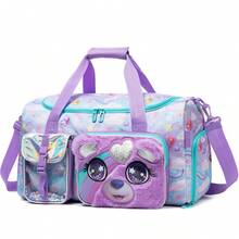 儿童旅行包、女孩旅行包、儿童过夜包、女孩舞蹈包、女孩周末旅行包、带鞋仓的健身包 - 卡通旅行袋 - 查看 23
