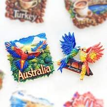 1pc Resin Australia Koala, Rainbow Parrot, Melbourne Flinders Train Station, And Penguin 3D Fridge Magnet, Travel Landmark Souvenir Decoration, Travelling Gift - Multicolor - View 7