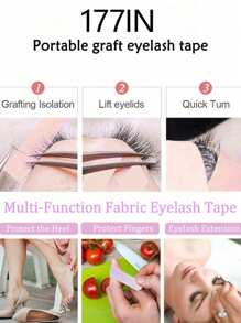 Set de 8 cintas profesionales para extensión de pestañas con tela no tejida, cinta autoadhesiva multifuncional para aplicación de extensiones de pestañas para mujeres