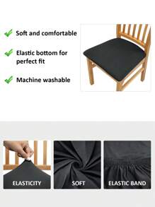 1/4/6pcs Milk Silk Chair Seat Cushion Covers, Removable Half-Cover Dining Chair Pad Protectors, Suitable For Kitchen, Dining Room, Living Room
