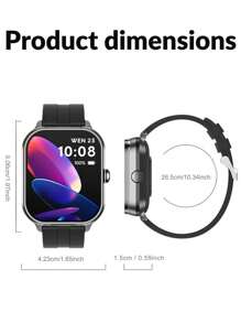 EFFEOKKI D8Pro Smartwatch 2 In 1 Earbuds With Silicone Sleeve TWS Earphones Headset Wireless Call Heart Rate Sport Smart Watch Compatible With Iphone Android Phone
