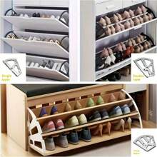 2 3-Layer Flip Shoe Cabinet Accessories - Concealed Stainless Steel Shoe Rack, Concealed Design, Thick Structure, White, Thickened Structure, Hidden Page Turning Rack, For Organizing Shoes, Independent Support, Closed Storage Capacity <3.2 Cubic Feet, Shoe Organization | Modern Shoe Rack | Shoe Rack, Shoe Storage Cabinet, Shoe Storage Cabinet, Shoe Organization Rack-1PC