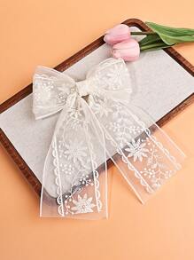 1 PC Set Of Solid Color Double-Layer Lace Ribbon Elastic Hair Clips, Extra Large And Wide Claw Clips Hair Claws Hair Barrettes