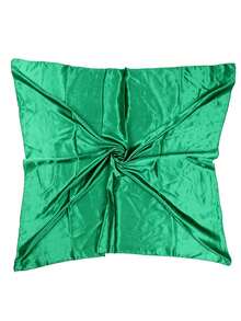 1pc Women Bandana Versatile Satin Large Bandana Scarf, Fashionable, Suitable For Seasons, 90*90cm Neckerchief For Daily Wear - Solid Color - View 21