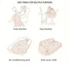 Entrega local - Manta versátil para sofá, para sofás, sofás cama, con franjas simples de chenilla, cubre sofás con borlas para sofás grandes - Gris - Ver 3