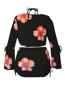 大码四件套水疗及邮轮套装，性感白色薄纱印花吊带裙，春夏款，包含罩衫、可拆卸泳衣胸垫、女士夏季连衣裙、女士夏季服装、度假套装、半身裙、伊比沙岛度假装、女士泳装、比基尼套装、女士泳衣、女士沙滩装、度假套装、沙滩裙、女士比基尼套装、泳衣、多色 - 彩色 - 查看 4