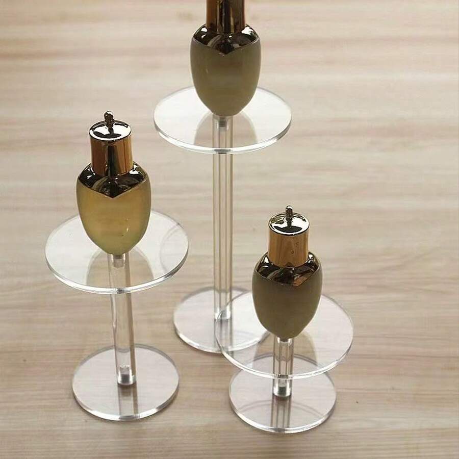 1 件/3 件透明亚克力圆形展示架，适用于收藏品、化妆品、香水、珠宝、手表 - 彩色 - 查看 1