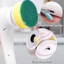 5-In-1 Handheld Electric Rotary Cleaning Brush - Multifunctional Cleaning Brush For Kitchen And Other Scenes - White - View 8