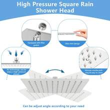 IDKWB Shower Head , 8-Inch High-Pressure Showerhead, 3 Handheld Shower Head Combinations With Different Settings Home Bathroom Decor Bathroom Accessories - Chrome - View 7