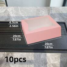 10 hộp bánh quy có cửa sổ kích thước 8x8x2.5 inch, hộp bánh ngọt, hộp bánh nướng, hộp sô cô la và dâu tây, hộp hình trái tim dễ vỡ, hộp đựng thực phẩm, hộp bánh kem cho Giáng sinh, Ngày Valentine, Halloween, Lễ Phục sinh, Ngày của Cha, Ngày của Mẹ làm quà tặng và bảo quản, tiệc Ngày Valentine, trang trí nhà cửa, quà tặng gia đình - 8825 - Xem 12