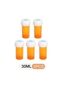 A Set Of 10PCS/5PCS/2PCS/1PC Multi-Purpose Drug Dispensing Bottles With Lids, Yellow, Sealed And Moisture-Proof, 50/30ml Capacity Circular Press Cap Capsule Bottles, Suitable For Storing Capsules, Tablets, Vitamins, And Candies, Suitable For Travel Packaging , Or Home Use