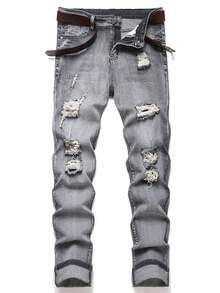 Quần Jeans Denim Rửa Sạch Thời Trang Nam - Màu xám đen - Xem 1