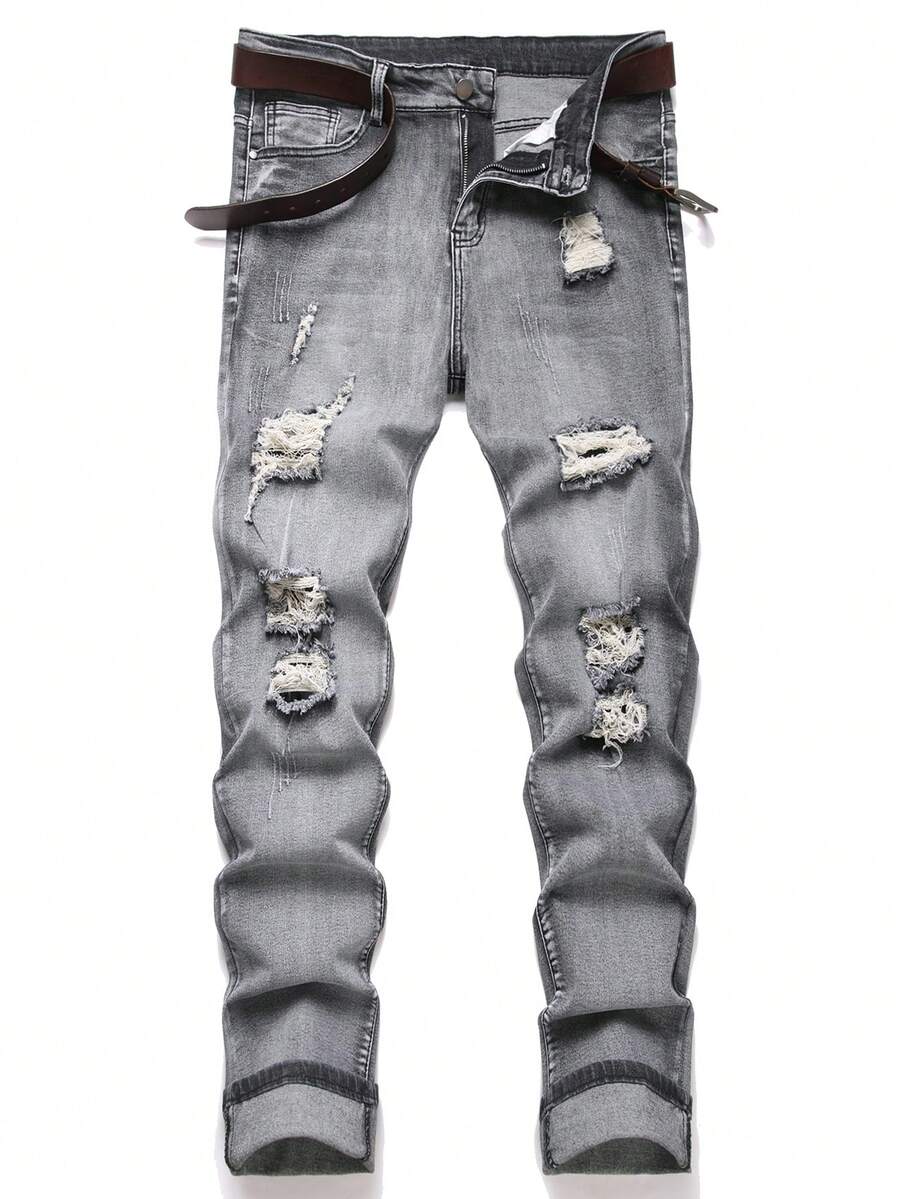 Quần Jeans Denim Rửa Sạch Thời Trang Nam - Màu xám đen - Xem 1