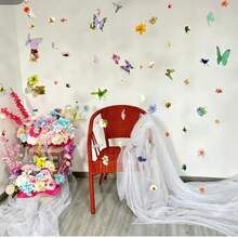 15 件花朵和 8 件蝴蝶，混合风格，漂浮效果，适用于婚礼装饰、房间装饰、商场装饰、商店装饰、节日装饰、摄影背景，适合所有季节 - 彩色 - 查看 2