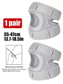 1 Pair-Adjustable Elastic Patella Knee Brace For Knee Discomfort, Knee Compression Sleeve Knee Brace, Workout Knee Pads For Women And Men-Suitable For Basketball, Tennis, Fitness, Running-10cm/4in Above Knee Circumference:30-56cm/12-22in, Black/ Grey Gym Accessories Knee Support Sports Knee Pads Gym Knee Pads