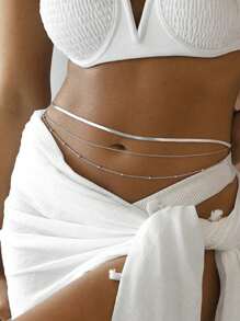1pc Fashionable Minimalist Layered Waist Chain For Women For Daily Decoration
