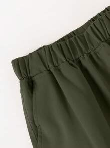 1pc Tween Boy Casual Summer Sports Cargo Shorts With Pockets, Workout & Outdoor