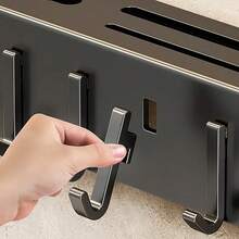 No-Drill Storage Rack - Wall-Mounted, Kitchen Organizer For Utensils ,Knife Holder, Multifunctional Hanging Shelf For Home Wall Shelf - Black - View 5